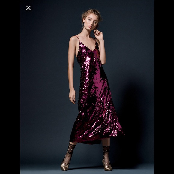 Free People Paillette Sequin Slip Dress - Picture 1 of 8